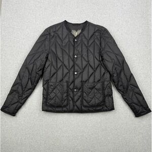 Nobis Jacket Mens Medium Black Goose Down Quilted Puffer Insulated Snap Button
